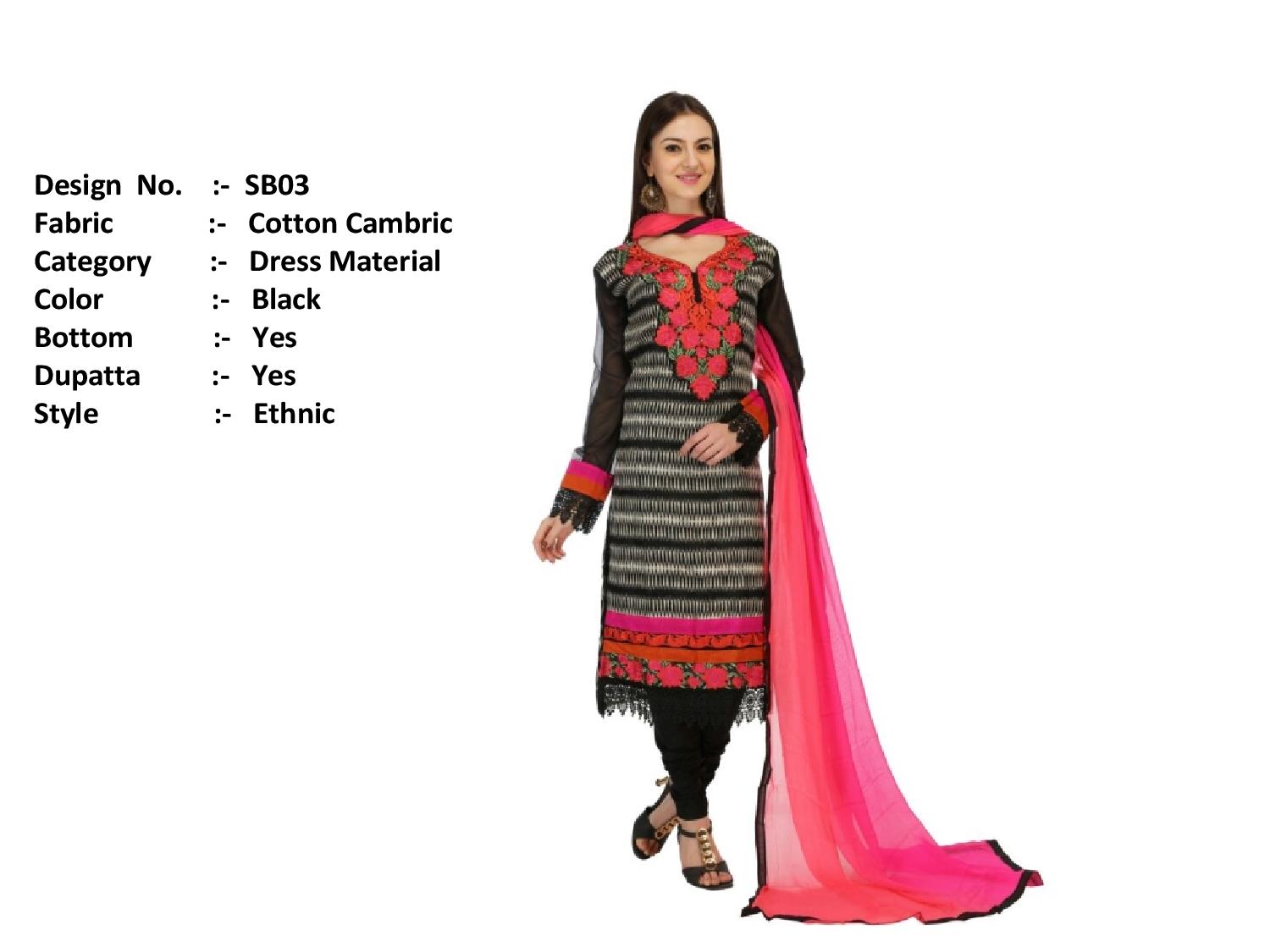 Oovao By Rp Trendz Sb01 To Sb10 Series Indian Ethnic Stylish Designer Embroidered Casual Wear Cotton Cambric Dresses At Wholesale Price