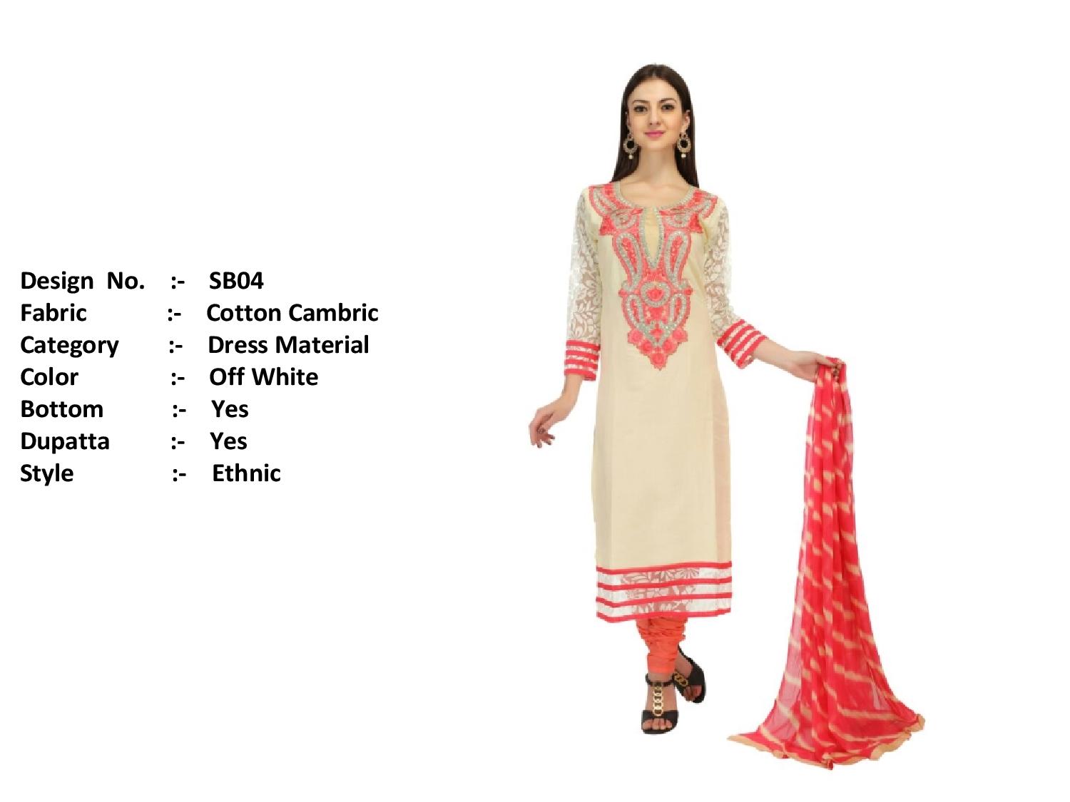 Oovao By Rp Trendz Sb01 To Sb10 Series Indian Ethnic Stylish Designer Embroidered Casual Wear Cotton Cambric Dresses At Wholesale Price