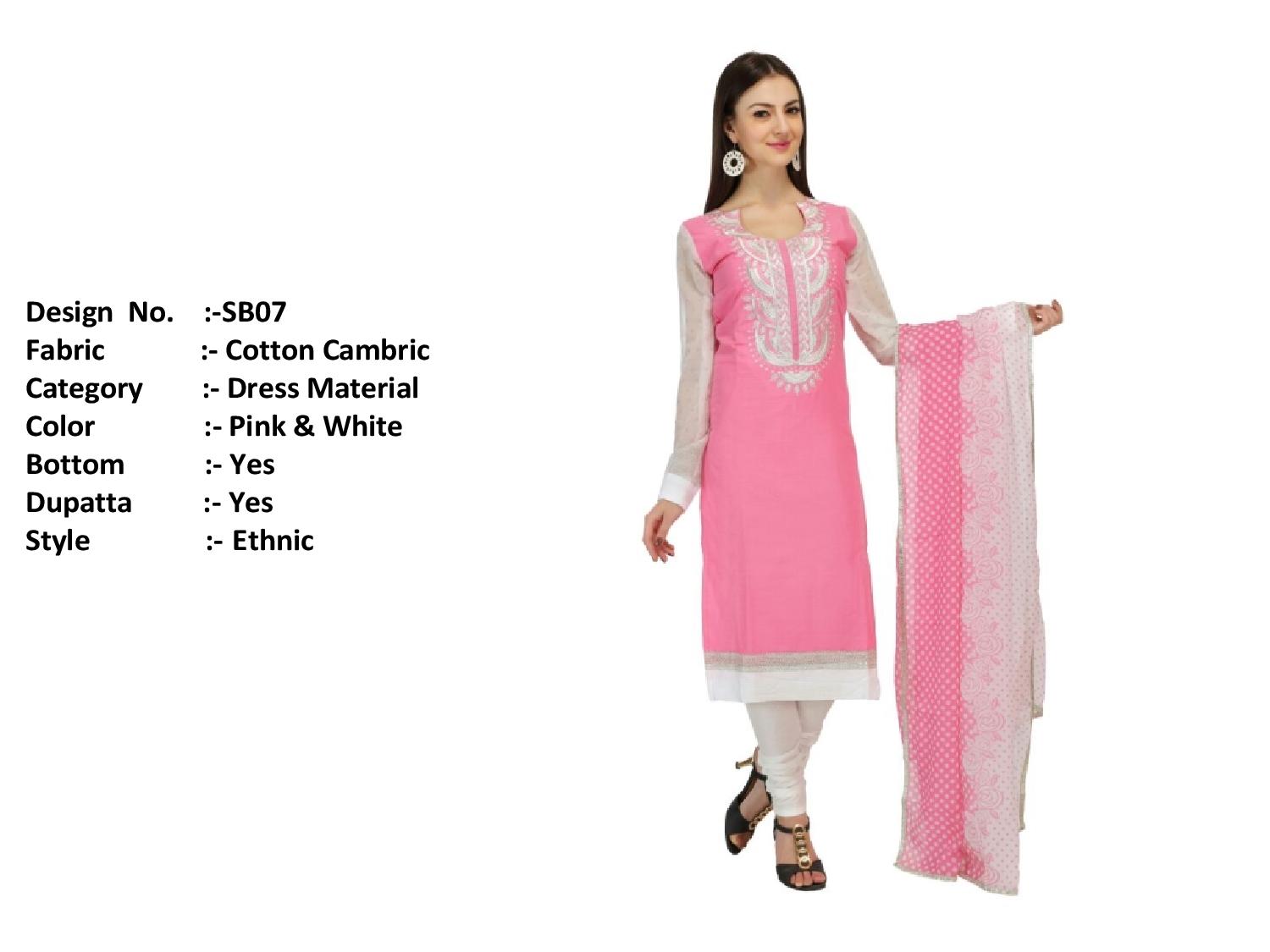Oovao By Rp Trendz Sb01 To Sb10 Series Indian Ethnic Stylish Designer Embroidered Casual Wear Cotton Cambric Dresses At Wholesale Price