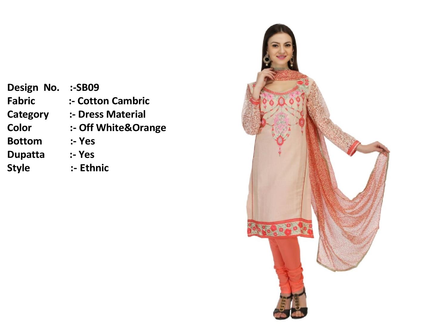 Oovao By Rp Trendz Sb01 To Sb10 Series Indian Ethnic Stylish Designer Embroidered Casual Wear Cotton Cambric Dresses At Wholesale Price