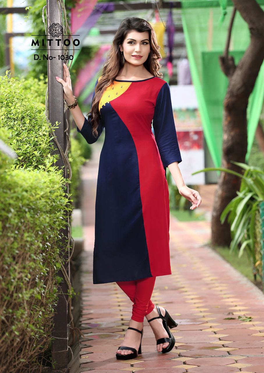 Palak By Mitoo 1027 To 1034 Series Beautiful Colorful Fancy Stylish Casual Wear & Ethnic Wear Rayon Printed Kurtis At Wholesale Price