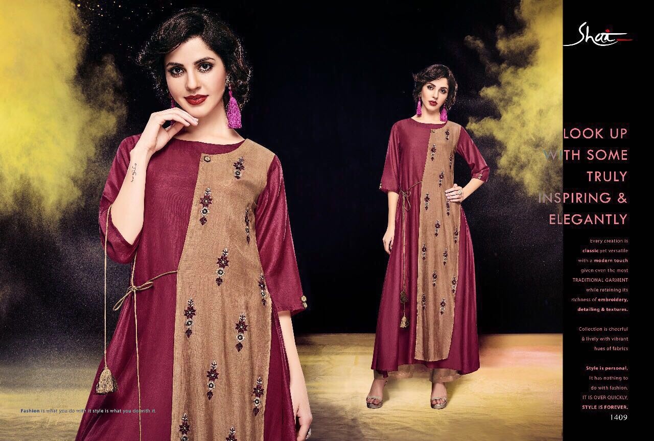 Paridhan By Shai 1401 To 1411 Series Stylish Designer Beautiful Colorful Fancy Party Wear & Ethnic Wear Heavy Cotton Kurtis & Palazzos At Wholesale Price