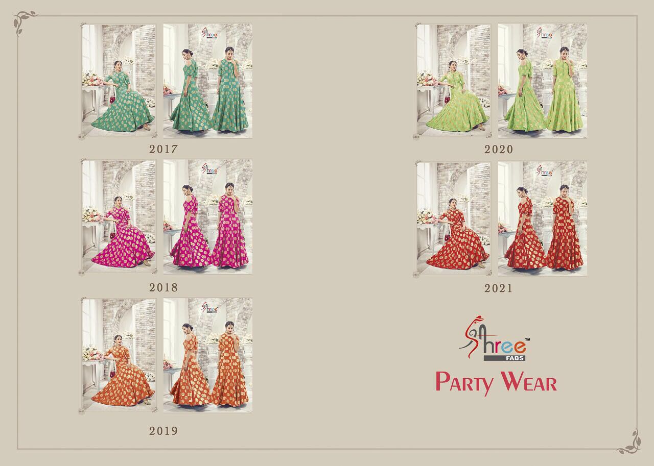 Party Wear By Shree Fabs 2017 To 2021 Series Stylish Beautiful Fancy Colorful Party Wear & Occasional Wear Heavy C/n Two Tone Printed Dresses At Wholesale Price