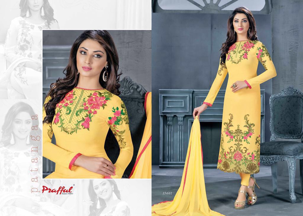Patangaa By Prafful 15661 To 15672 Series Designer Pakistani Suits With Embroidery Work Colorful Party Wear & Occasional Wear Georgette Dresses At Wholesale Price