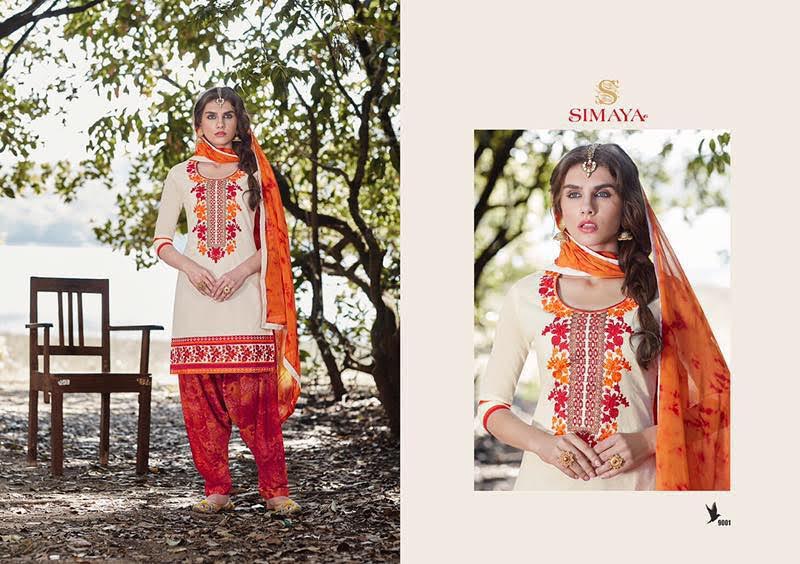 Patiala City 9001 To 9011 Series By Simaya Fashion Beautiful Embroidered Colorful Stylish Pretty Party Wear Casual Wear Occasional Wear Printed Cotton Patiala Dresses At Wholesale Price