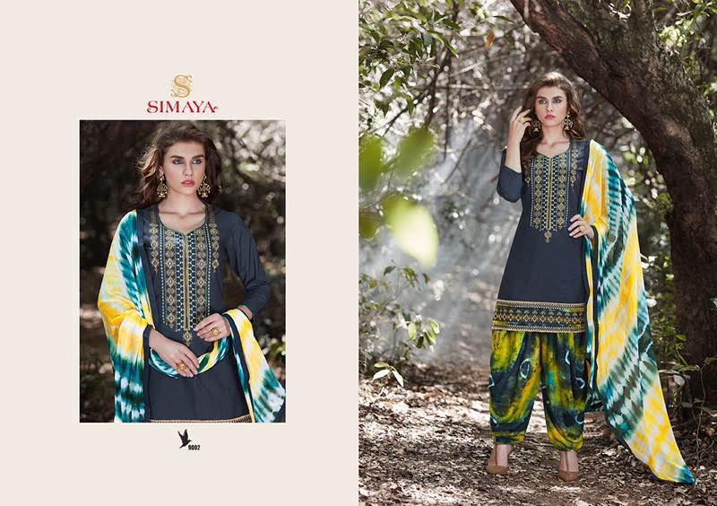 Patiala City 9001 To 9011 Series By Simaya Fashion Beautiful Embroidered Colorful Stylish Pretty Party Wear Casual Wear Occasional Wear Printed Cotton Patiala Dresses At Wholesale Price