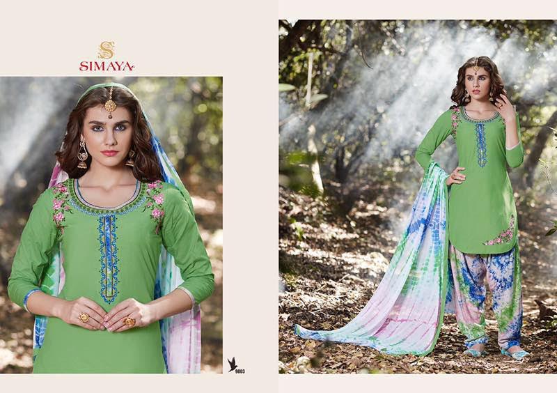 Patiala City 9001 To 9011 Series By Simaya Fashion Beautiful Embroidered Colorful Stylish Pretty Party Wear Casual Wear Occasional Wear Printed Cotton Patiala Dresses At Wholesale Price