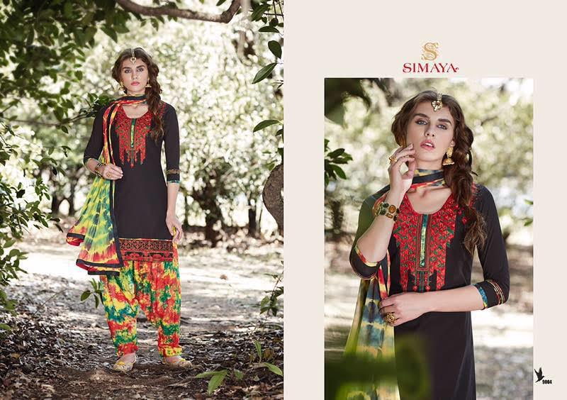 Patiala City 9001 To 9011 Series By Simaya Fashion Beautiful Embroidered Colorful Stylish Pretty Party Wear Casual Wear Occasional Wear Printed Cotton Patiala Dresses At Wholesale Price