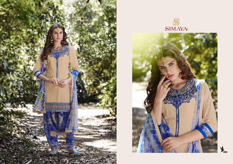 Patiala City 9001 To 9011 Series By Simaya Fashion Beautiful Embroidered Colorful Stylish Pretty Party Wear Casual Wear Occasional Wear Printed Cotton Patiala Dresses At Wholesale Price