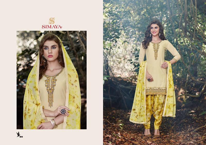 Patiala City 9001 To 9011 Series By Simaya Fashion Beautiful Embroidered Colorful Stylish Pretty Party Wear Casual Wear Occasional Wear Printed Cotton Patiala Dresses At Wholesale Price