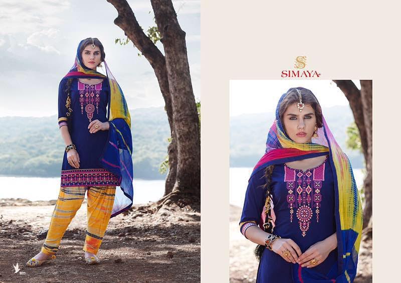 Patiala City 9001 To 9011 Series By Simaya Fashion Beautiful Embroidered Colorful Stylish Pretty Party Wear Casual Wear Occasional Wear Printed Cotton Patiala Dresses At Wholesale Price