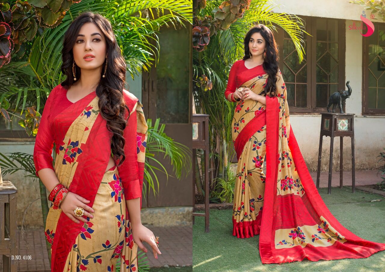 Pikasso By Silkvilla 4101 To 4111 Series Designer Beautiful Colorful Fancy Ethnic Wear & Party Wear Printed Jute Satin Border Sarees At Wholesale Price