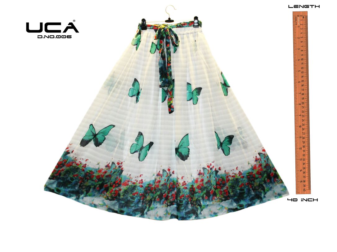 Printed Skirt-11 001 To 017 Series By Uca Beautiful Colourful Stylish Fancy Pretty Party Wear Occasional Wear Casual Wear Printed Georgette Skirt At Wholesale Price