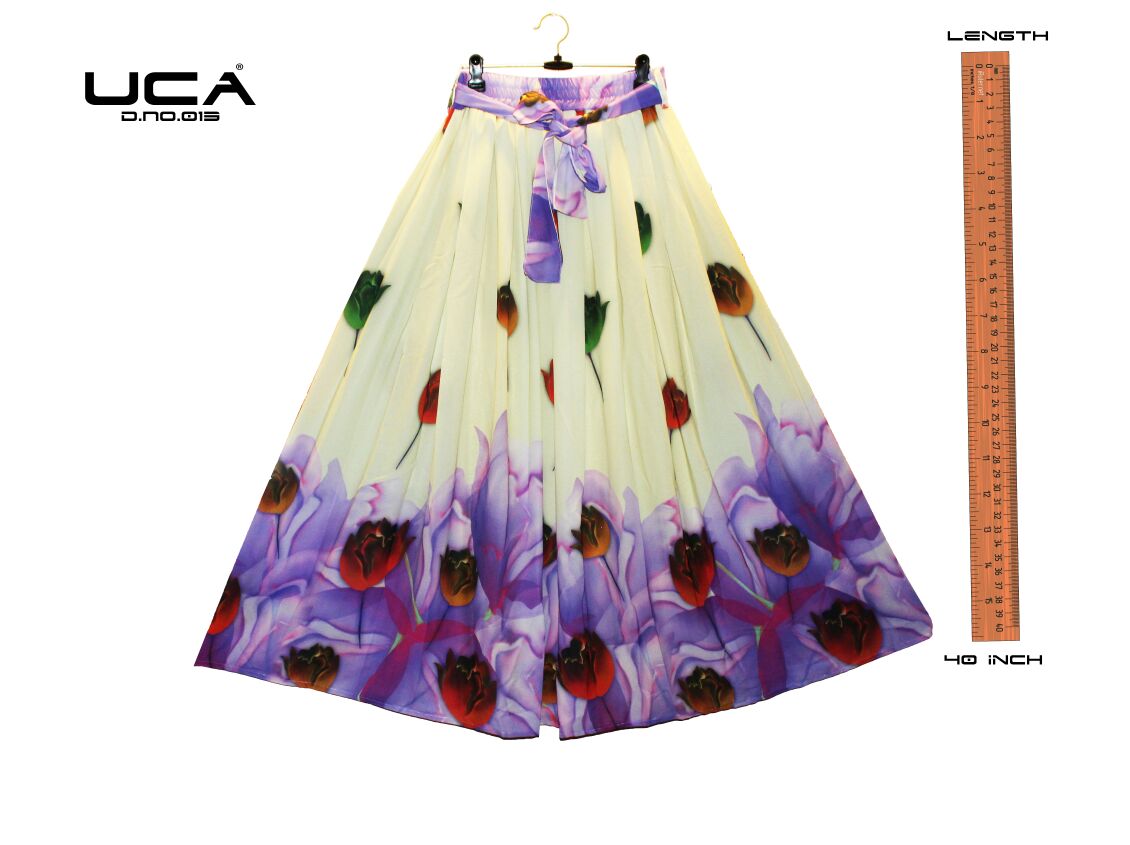 Printed Skirt-11 001 To 017 Series By Uca Beautiful Colourful Stylish Fancy Pretty Party Wear Occasional Wear Casual Wear Printed Georgette Skirt At Wholesale Price