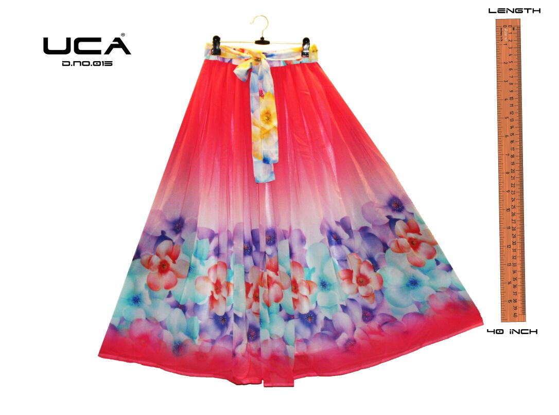 Printed Skirt-11 001 To 017 Series By Uca Beautiful Colourful Stylish Fancy Pretty Party Wear Occasional Wear Casual Wear Printed Georgette Skirt At Wholesale Price