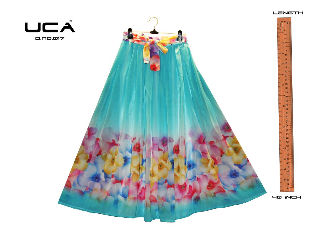 Printed Skirt-11 001 To 017 Series By Uca Beautiful Colourful Stylish Fancy Pretty Party Wear Occasional Wear Casual Wear Printed Georgette Skirt At Wholesale Price