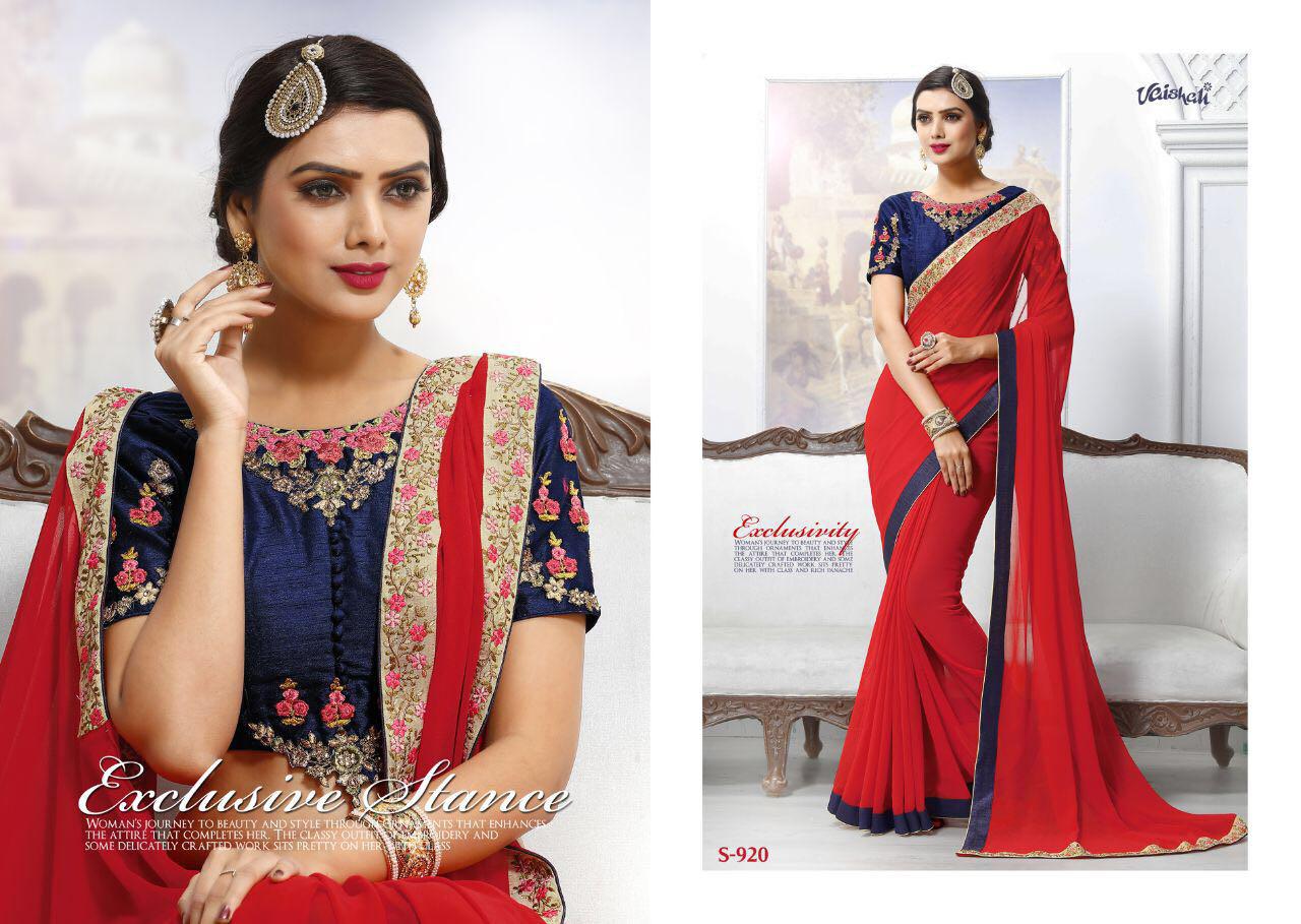 Quintessential By Vaishali Fashions 911 To 921 Series Indian Beautiful Stylish Colorful Fancy Occasional Wear & Party Wear Fancy Stance Sarees At Wholesale Price