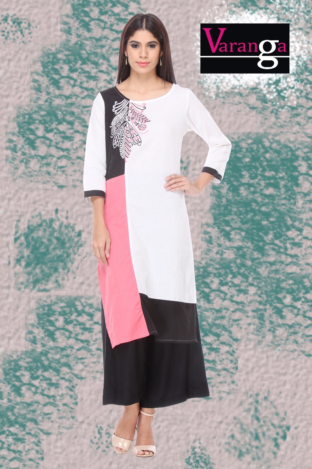 Urban Naari Black Flex Cotton Printed Stitched Kurti – Lady India