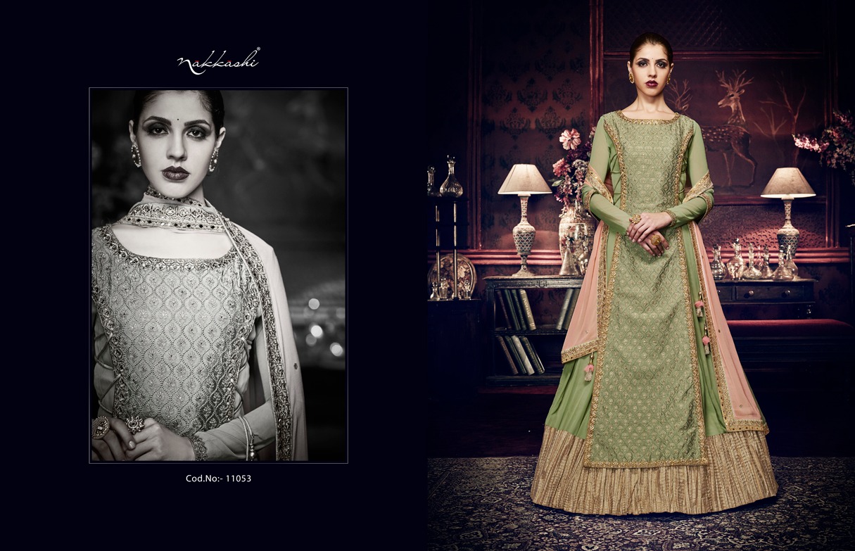 Royal Elegance By Nakkashi 11052 To 11058 Series Designer Wedding Collection Beautiful Fancy Colorful Party Wear & Occasional Wear Silk & Georgette Dresses At Wholesale Price