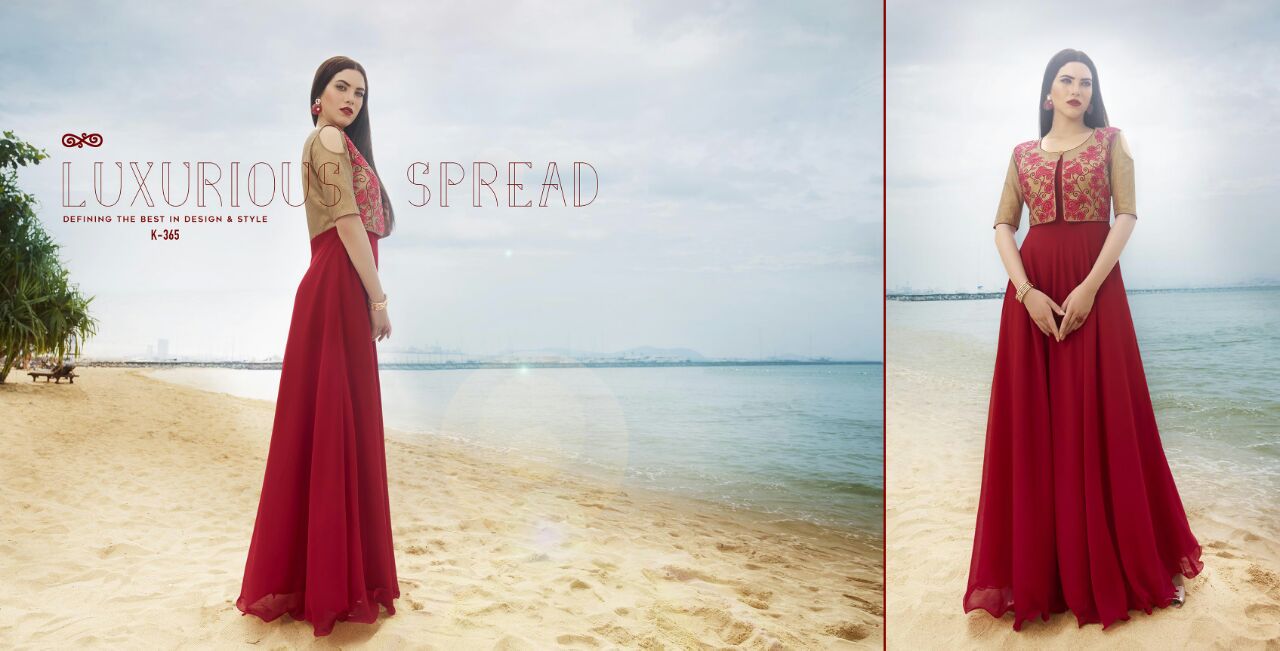 Royal Red By Eternal 356 To 367 Series Bollywood Beautiful Stylish Designer Embroidered Party Wear Ready To Wear Silk Gown At Wholesale Price