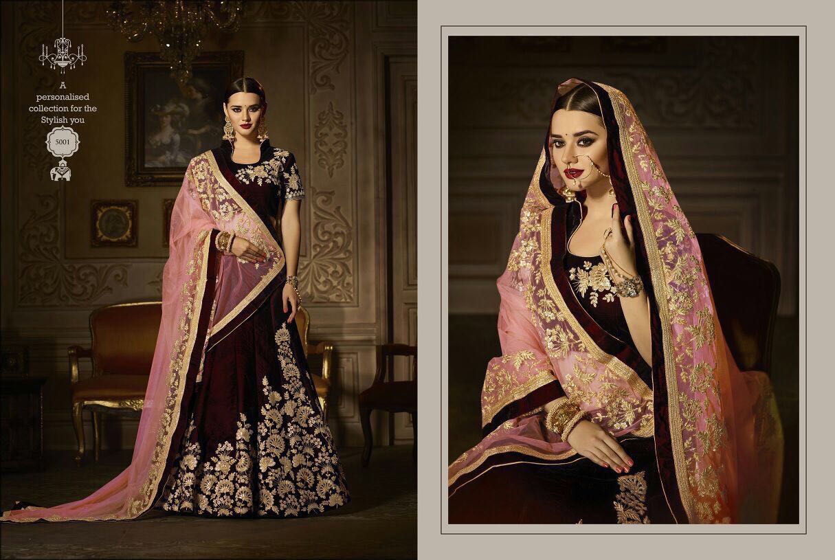 Royal Touch By Zikkra 5001 To 5011 Series Designer Beautiful Wedding Collection Occasional Wear & Party Wear Velvet & Bangalori Silk Lehengas At Wholesale Price