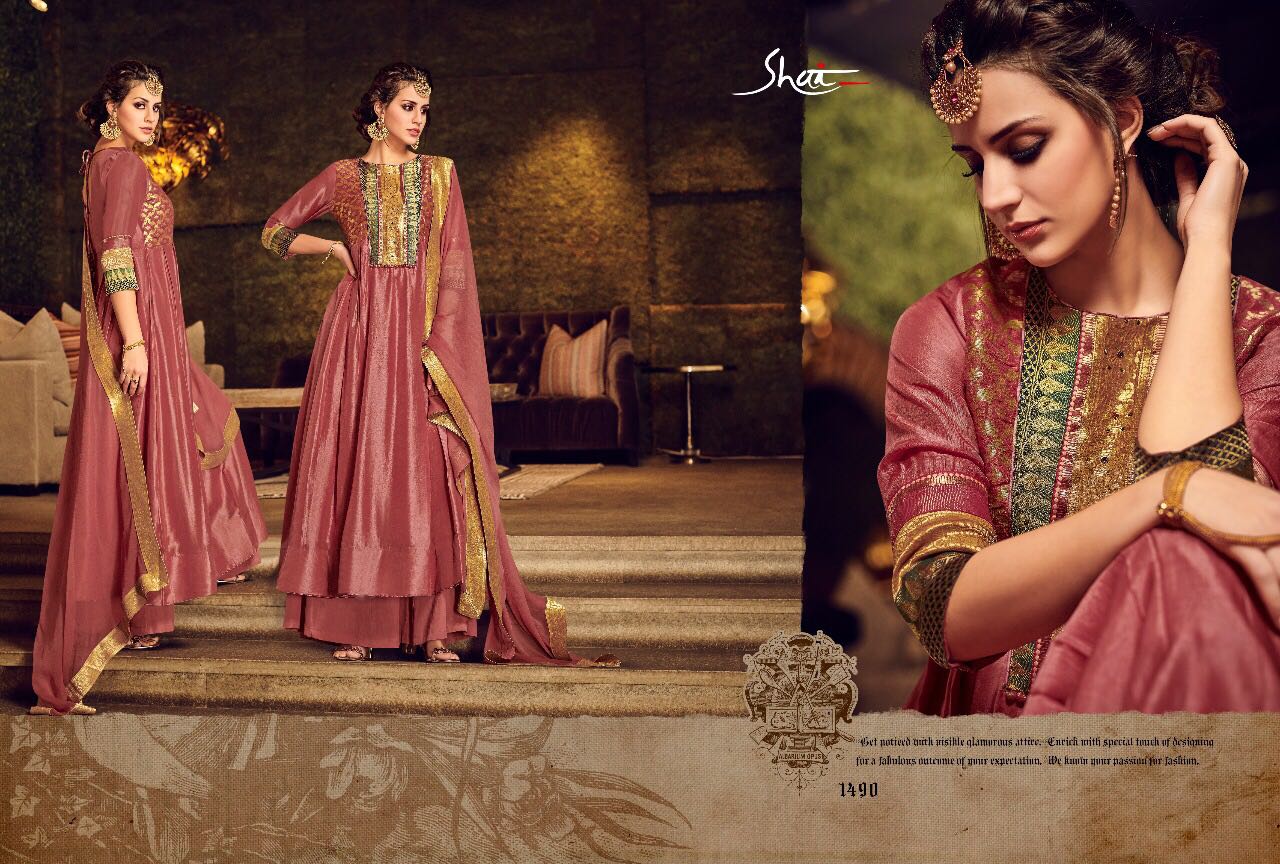 Ruaab By Shai 1481 To 1491 Series Beautiful Designer Colorful Fancy Party Wear & Occasional Wear Pure Bemberg Silk Dresses At Wholesale Price