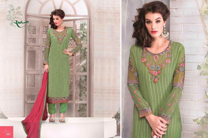 Sale-ruhab-13 2700 To 2706 By Shivam Beautiful Embroidered Stylish Pretty Party Wear Casual Wear Occasional Wear Dresses At Wholesale Price