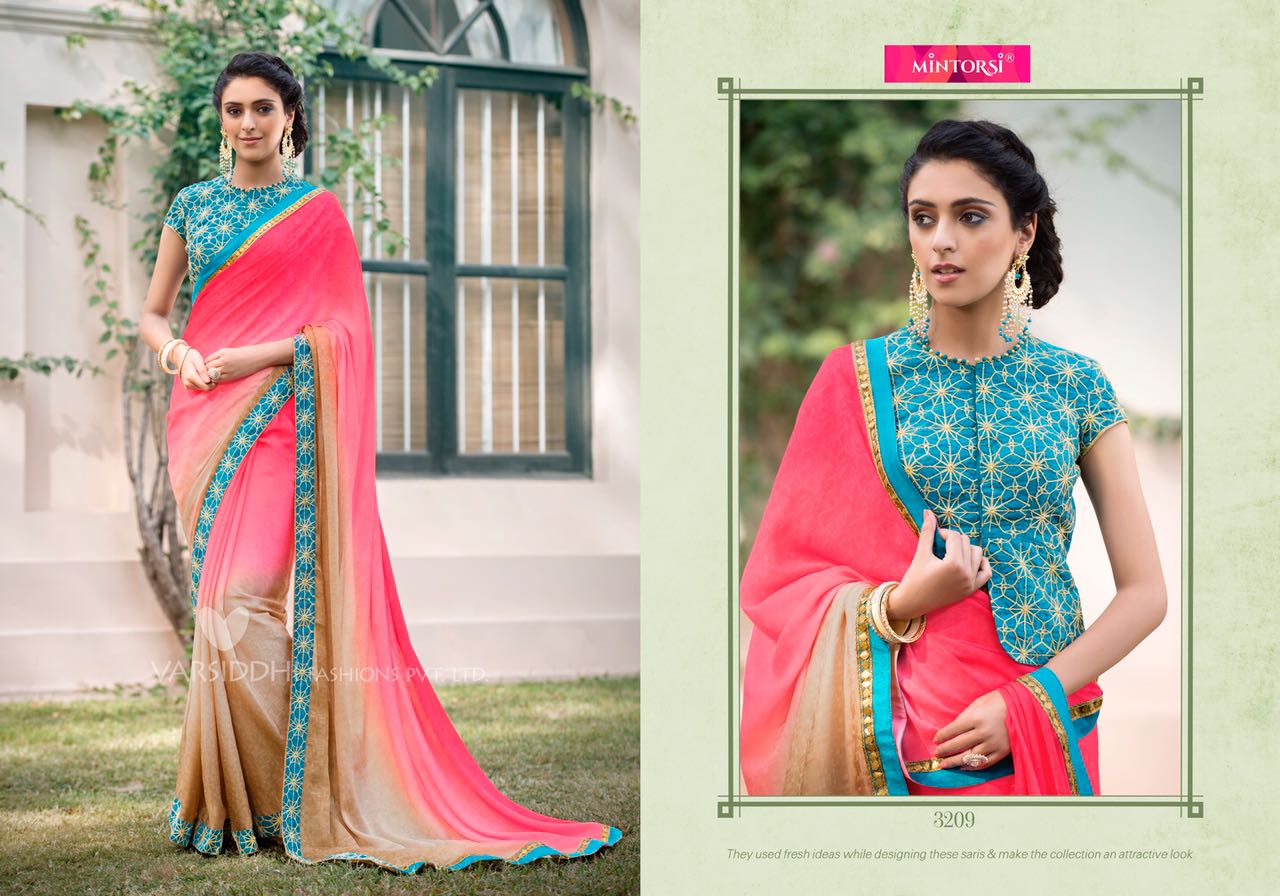 Saareeka By Varsiddhi Fashion 3200 To 3210 Series Bollywood Beautiful Stylish Designer Embroidered Party Wear Georgette Jacquard Sarees At Wholesale Price