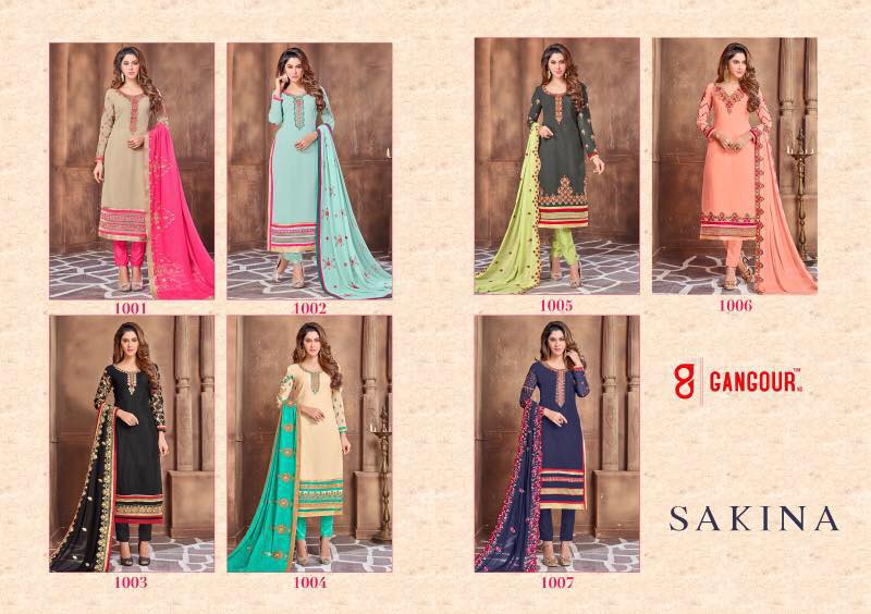 Sakina 1001 To 1007 Series By One Choice Beautiful Embroidered Stylish Fancy Colorful Pretty Party Wear Occasional Wear Casual Wear Printed Dresses At Wholesale Price