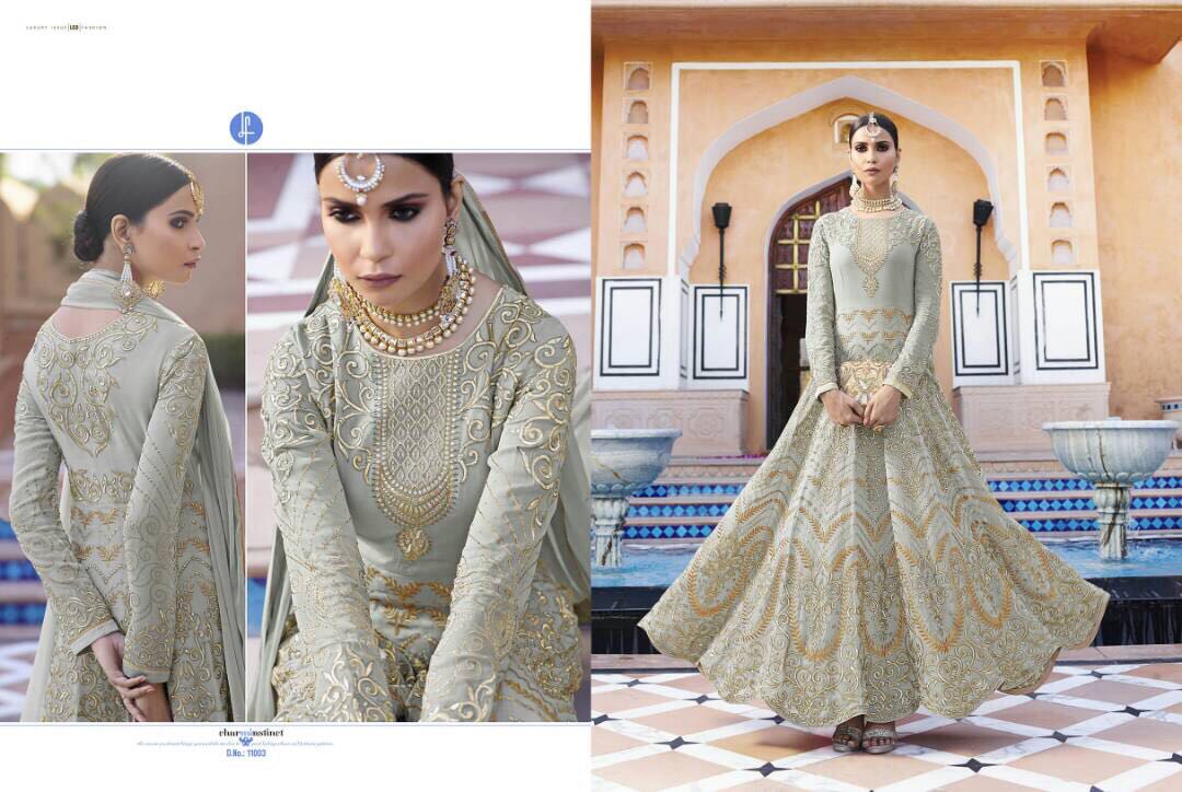 Sale - Aafreen-avida By Leo Fashions 11001 To 11009 Series Indian Stylish Beautiful Colourful Traditional Embroidered Party Wear Occasional Wear Georgette Dresses At Wholesale Price