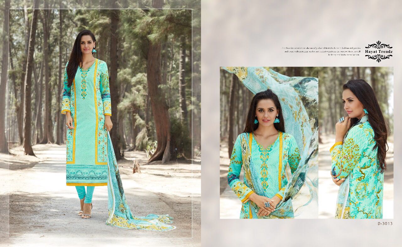 (sale)-mayra By Hayat Trendz 3006 To 3013 Series Indian Designer Suits Colorful Stylish Beautiful Embroidered Casual Wear Party Wear & Occasional Wear Lawn Cotton Dresses At Wholesale Price