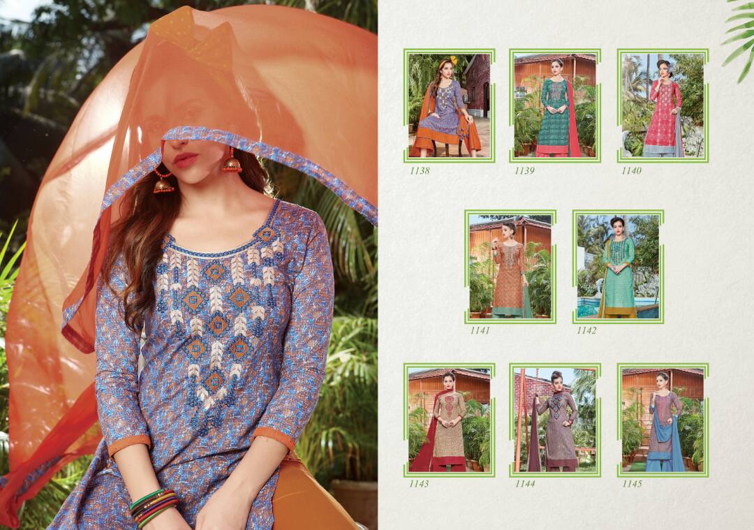 (sale)-nysa Vol-2 By Mag 1138 To 1145 Series Designer Pakistani Suits Beautiful Stylish Colorful Cambric Cotton Printed & Embroidered Cambric Cotton Dresses At Wholesale Price