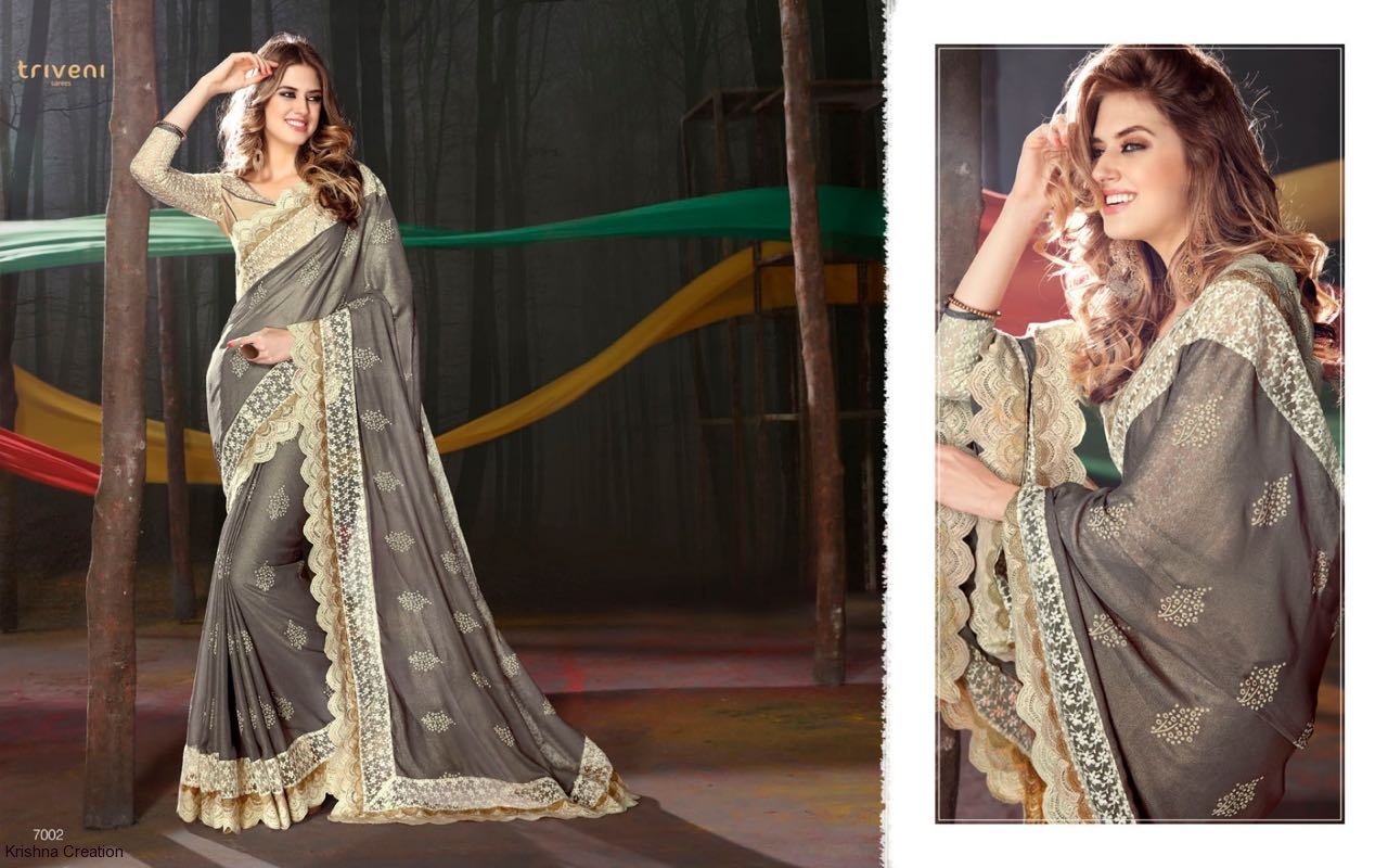 Sale-sanskriti 7001 Series By Triveni Sarees Beautiful Embroidered Colourful Stylish Fancy Pretty Party Wear Casual Wear Occasional Wear Printed Georgette Sarees At Wholesale Price