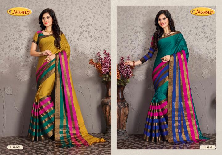 Samyukta By St Namo Designer Beautiful Fancy Colorful Stylish Party Wear & Occasional Wear Pure Silk Cotton Sarees At Wholesale Price