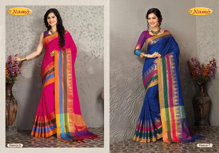 Samyukta By St Namo Designer Beautiful Fancy Colorful Stylish Party Wear & Occasional Wear Pure Silk Cotton Sarees At Wholesale Price