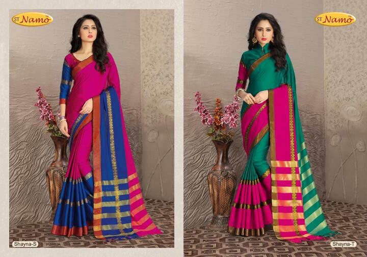 Samyukta By St Namo Designer Beautiful Fancy Colorful Stylish Party Wear & Occasional Wear Pure Silk Cotton Sarees At Wholesale Price