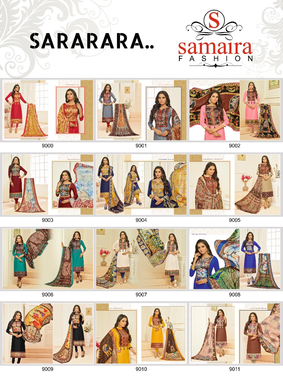 Sararara By Samaira Fashion 9000 To 9011 Series Designer Colorful Fancy Beautiful Party Wear & Occasional Wear Glace Cotton Dresses At Wholesale Price