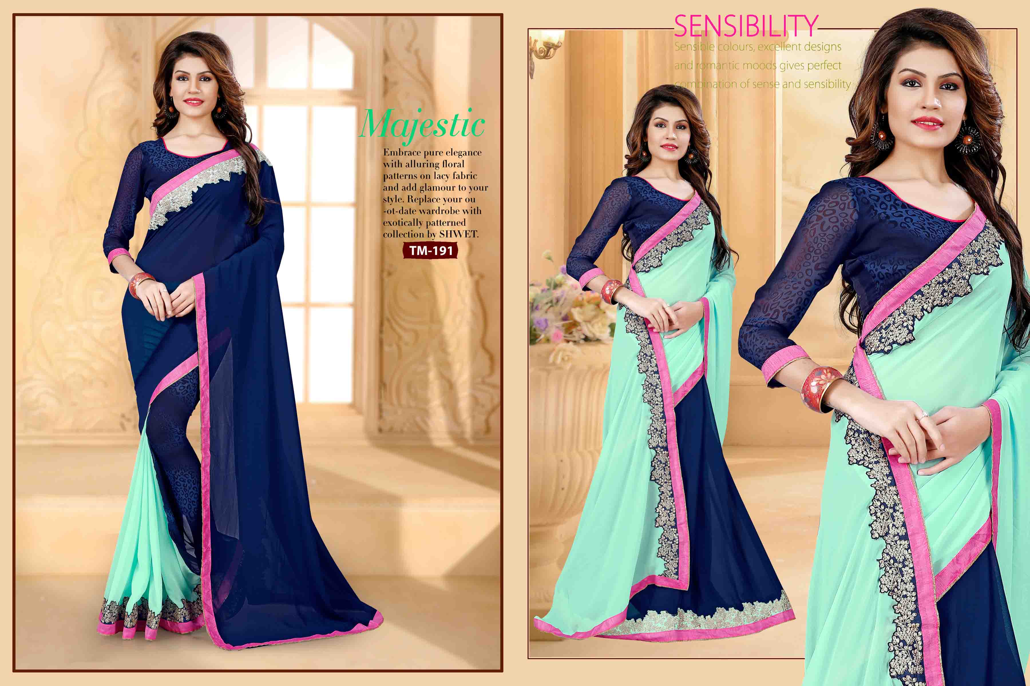 Saree Sagar By Tulsi Mantra 189 To 200 Series Intian Traditional Beautiful Stylish Designer Embroidered Party Wear Georgette Dresses At Wholesale Price
