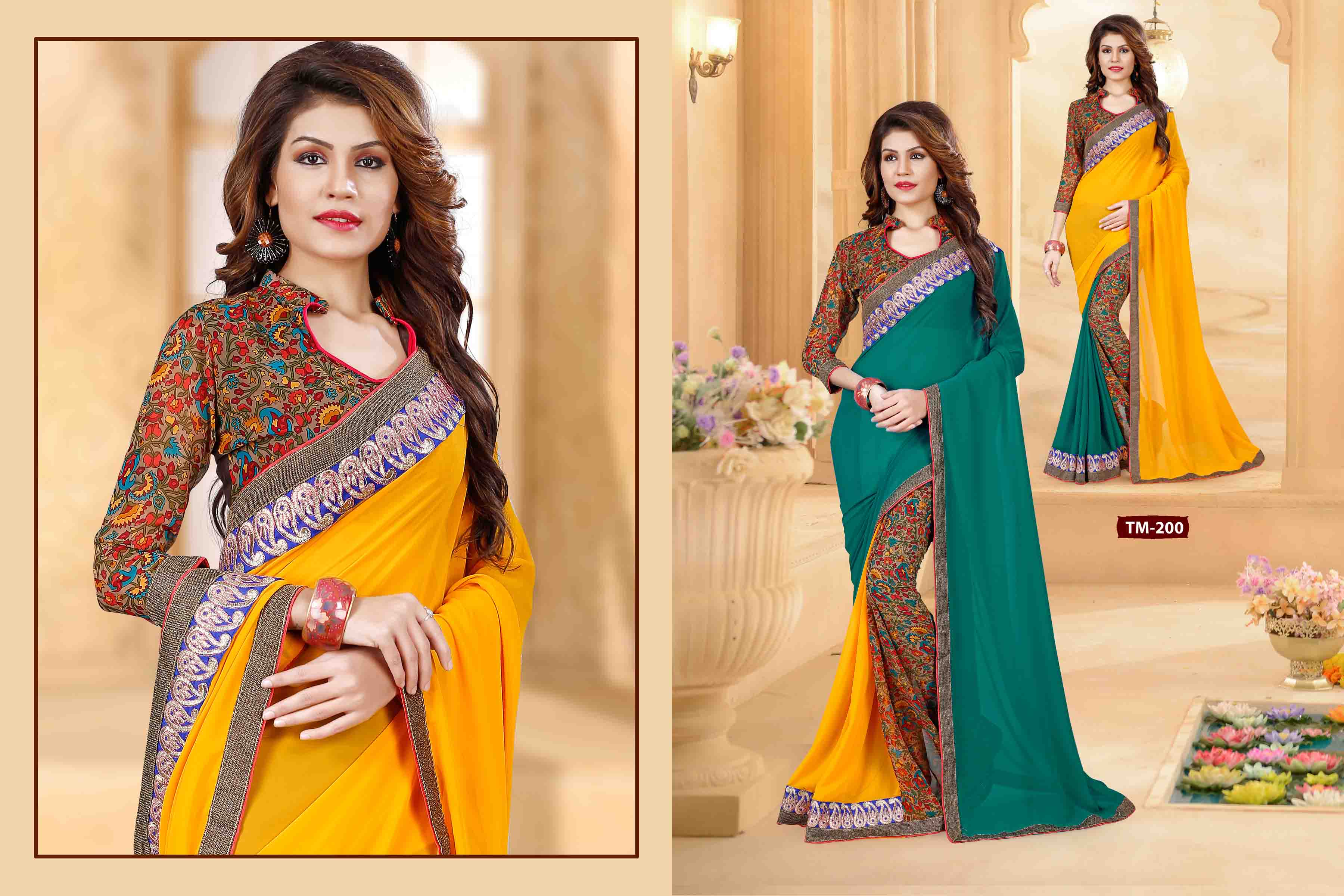 Saree Sagar By Tulsi Mantra 189 To 200 Series Intian Traditional Beautiful Stylish Designer Embroidered Party Wear Georgette Dresses At Wholesale Price