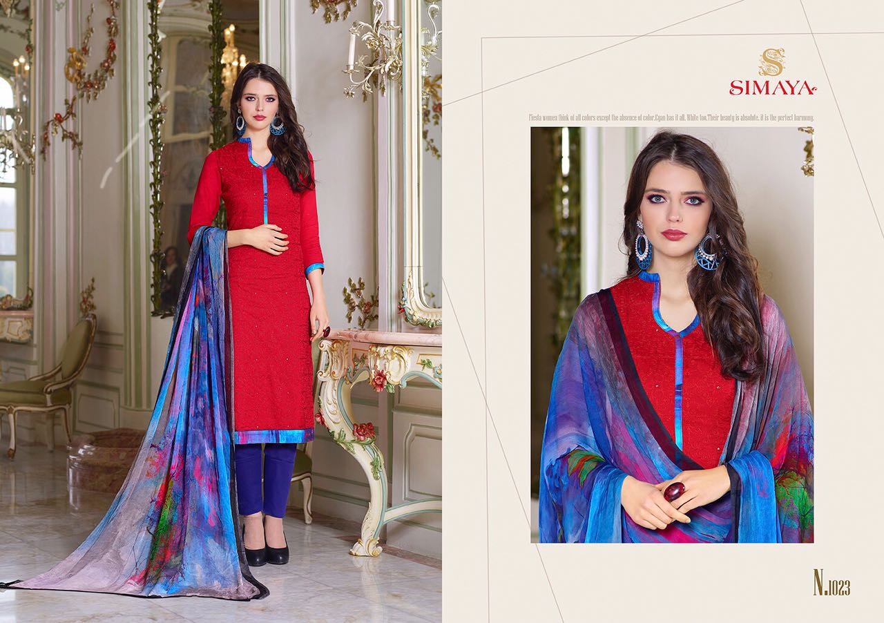 Savera By Simaya Fashions 1023 To 1034 Indian Beautiful Stylish Colourful Stylish Party Wear Casual Wear Occasional Wear Printed Silk Suit At Wholesale Price