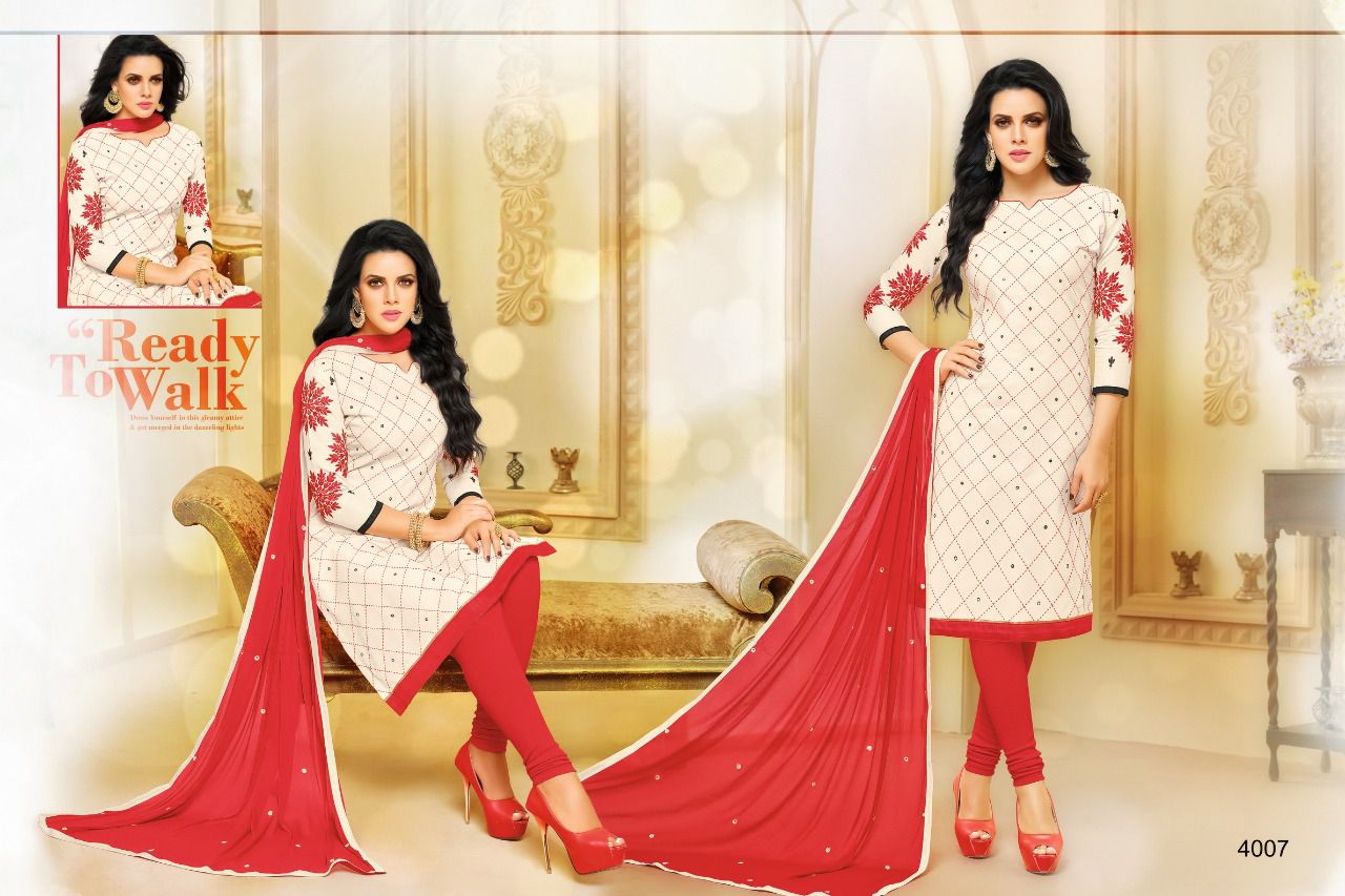 Sayra By Samaira Fashion 4005 To 4016 Series Beautiful Stylish Colorful Fancy Casual Wear & Ethnic Wear Cotton Embroidered Dresses At Wholesale Price