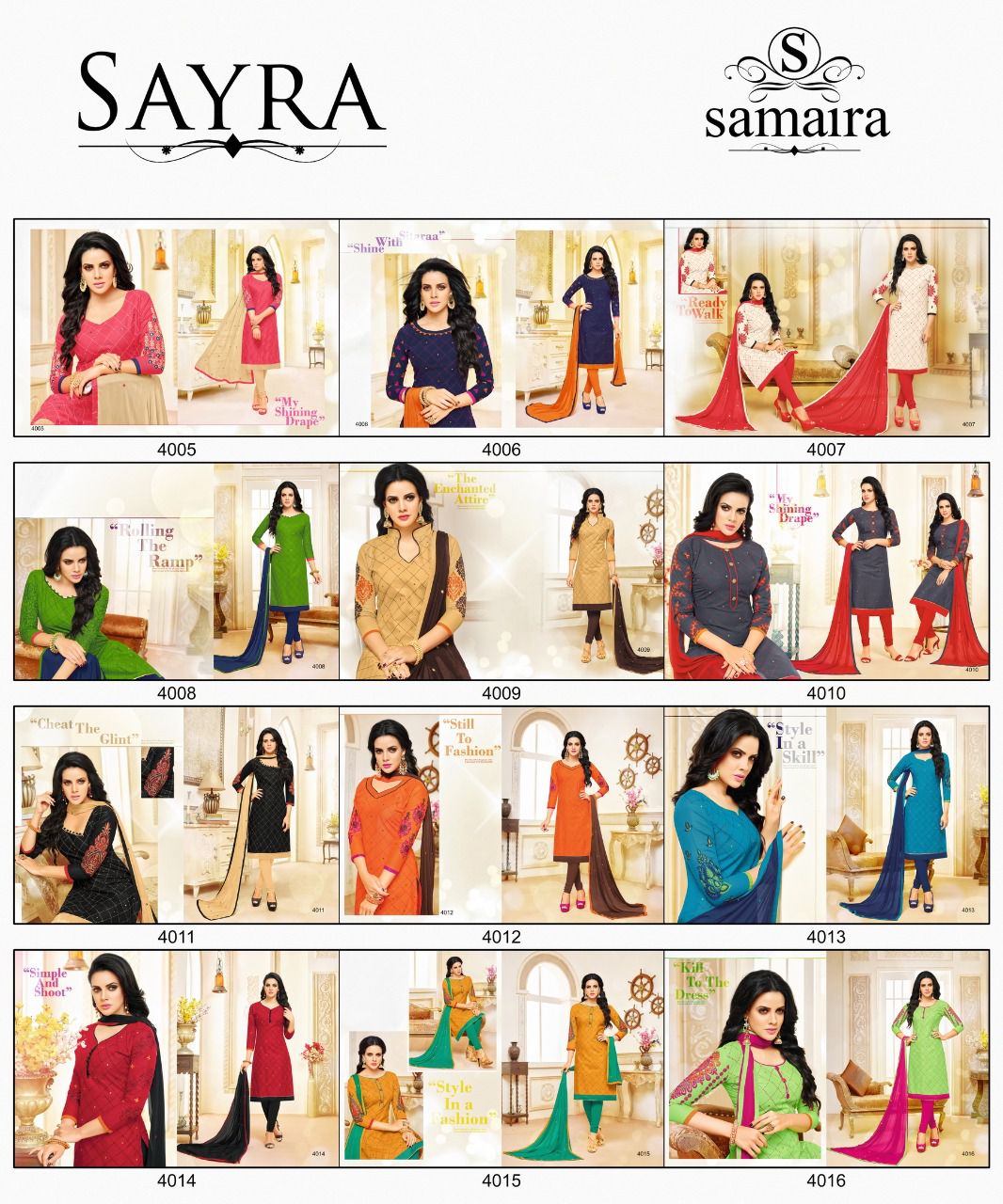 Sayra By Samaira Fashion 4005 To 4016 Series Beautiful Stylish Colorful Fancy Casual Wear & Ethnic Wear Cotton Embroidered Dresses At Wholesale Price