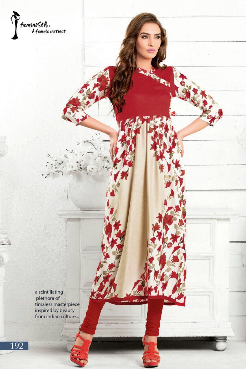 Senses Vol 12 By Arena Fashions 191 To 198 Series Western Stylish Designer Floral Printed Casual Wear Ready To Wear Rayon Kurtis At Wholesale Price