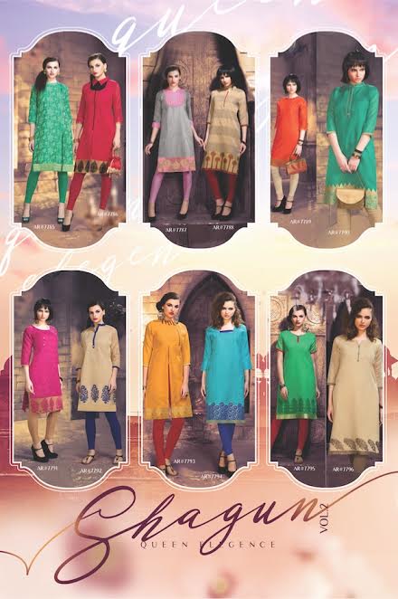Shagun-2 7785 To 7796 Series By Arena Fashions Beautiful Colorful Stylish Party Wear Casual Wear Occasional Wear Printed Kurti At Wholesale Price