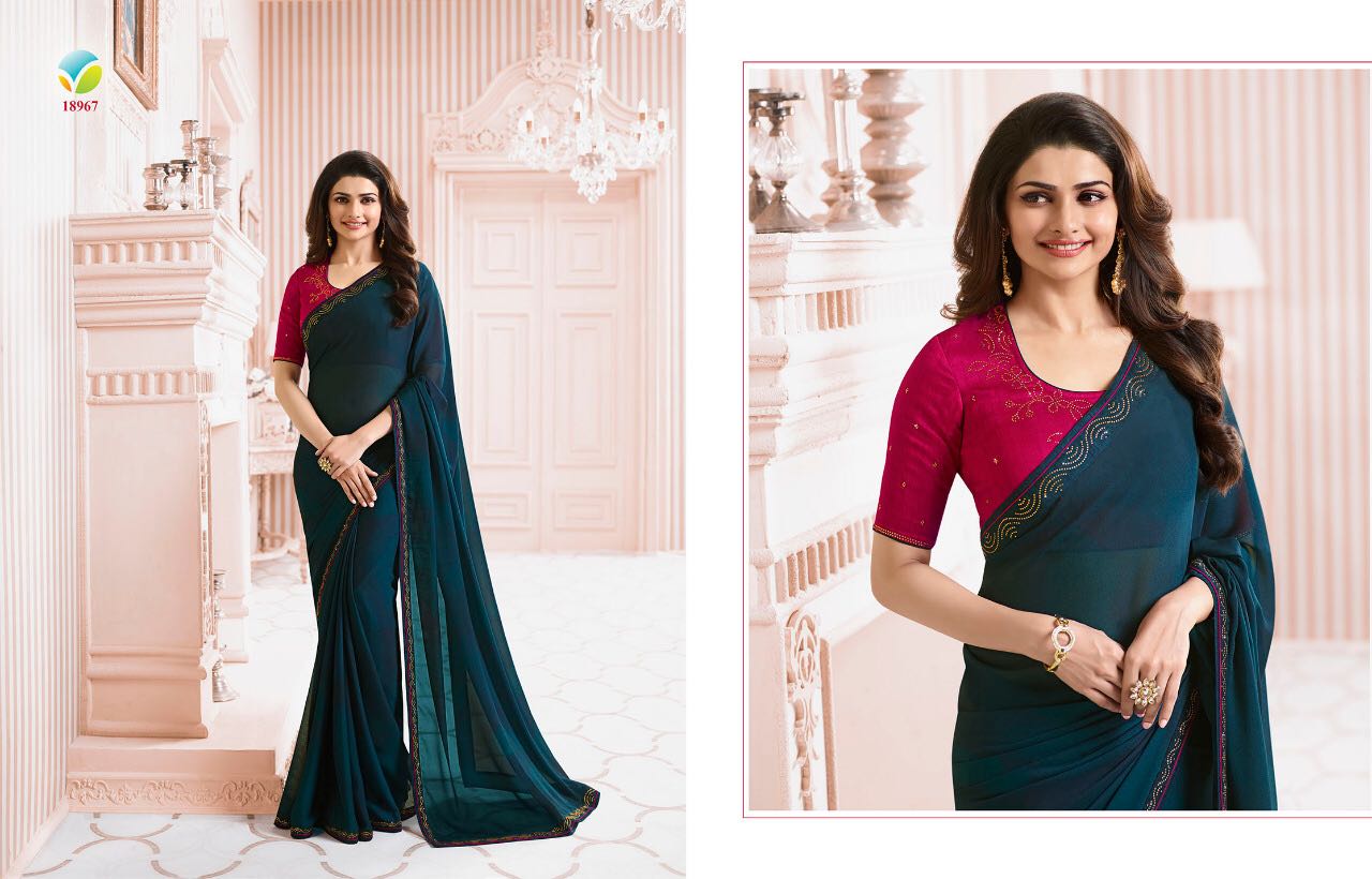 Sheesha Starwalk Vol-33 By Vinay Fashion 18961 To 18971 Series Designer Beautiful Stylish Fancy Colorful Party Wear & Occasional Wear Georgette Silk Sarees At Wholesale Price