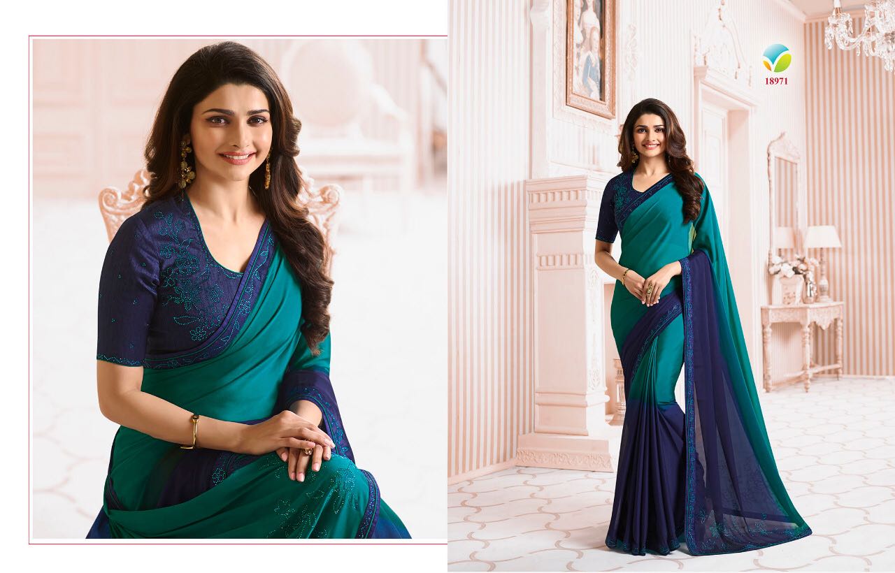 Sheesha Starwalk Vol-33 By Vinay Fashion 18961 To 18971 Series Designer Beautiful Stylish Fancy Colorful Party Wear & Occasional Wear Georgette Silk Sarees At Wholesale Price