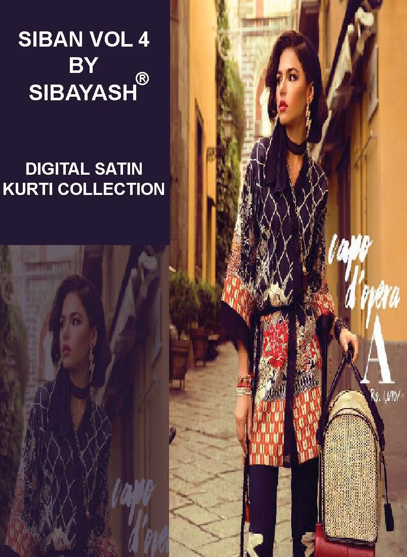 Siban Vol-4 By Sibayash 01 To 07 Series Beautiful Stylish Colorful Fancy Casual Wear Satin Digital Printed Kurtis At Wholesale Price