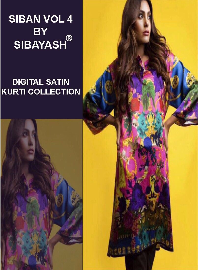 Siban Vol-4 By Sibayash 01 To 07 Series Beautiful Stylish Colorful Fancy Casual Wear Satin Digital Printed Kurtis At Wholesale Price