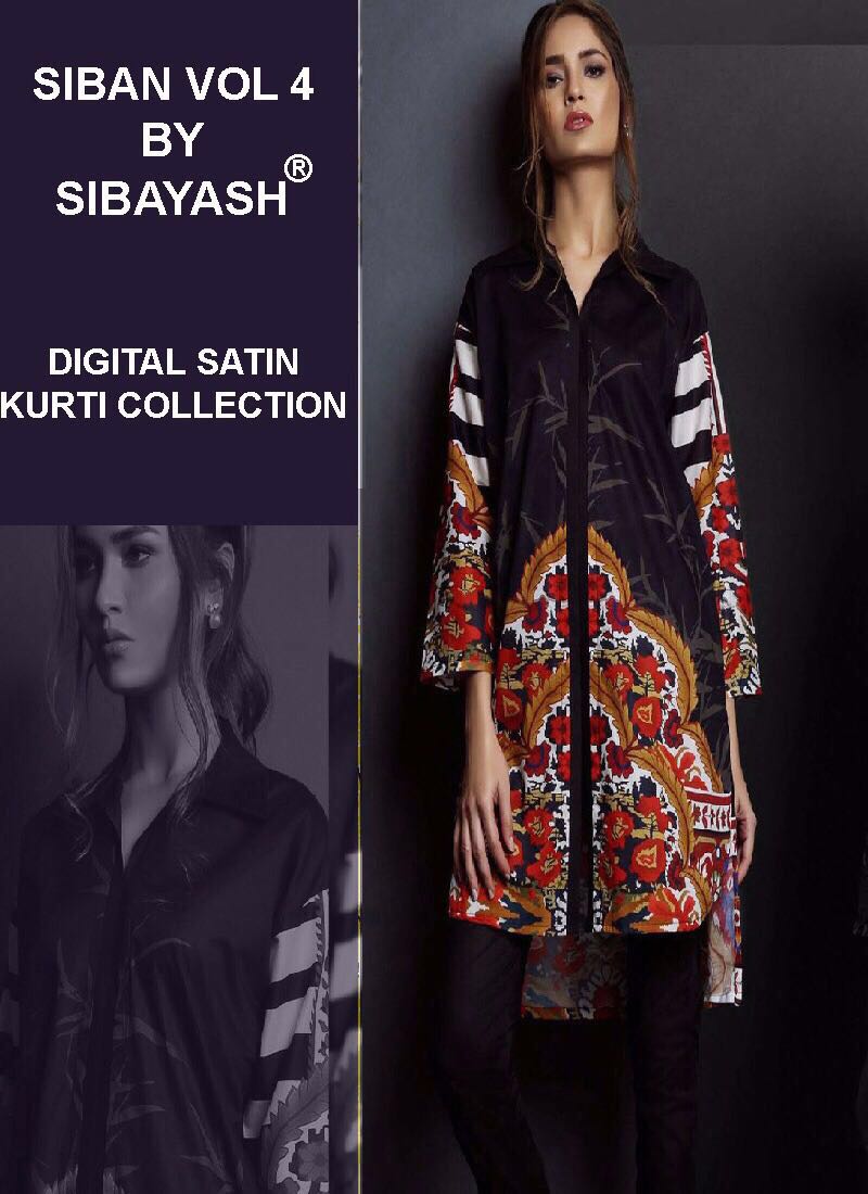 Siban Vol-4 By Sibayash 01 To 07 Series Beautiful Stylish Colorful Fancy Casual Wear Satin Digital Printed Kurtis At Wholesale Price