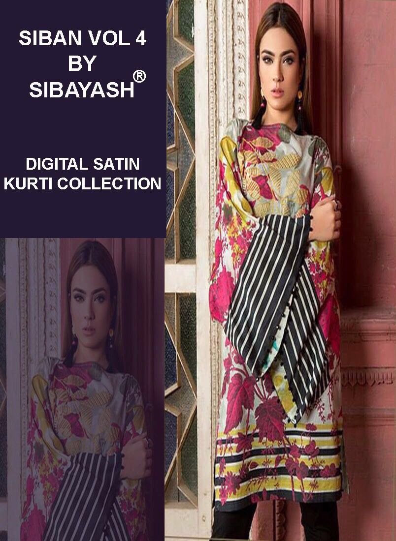 Siban Vol-4 By Sibayash 01 To 07 Series Beautiful Stylish Colorful Fancy Casual Wear Satin Digital Printed Kurtis At Wholesale Price